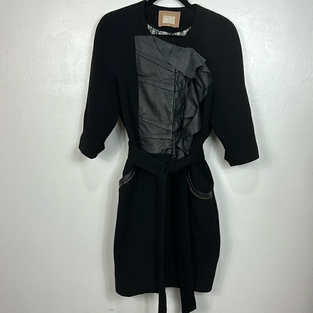 RIMIT Black Wool Blend 3/4 Sleeve Coat With Pockets Size M